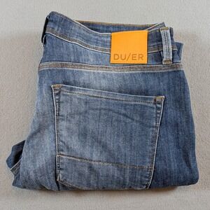 DUER L2X Relaxed Taper Jeans Men Blue Denim‎ Straight Leg Pants Size 32x30
